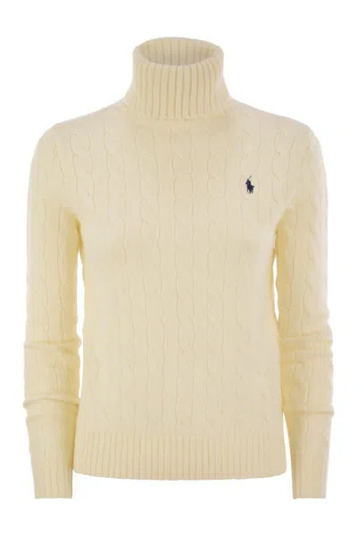 Polo Ralph Lauren Wool And Cashmere Cable-knit Turtleneck Sweater