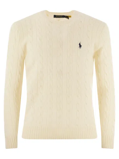 Polo Ralph Lauren Cable-knit Wool-cashmere Sweater In Andover Cream