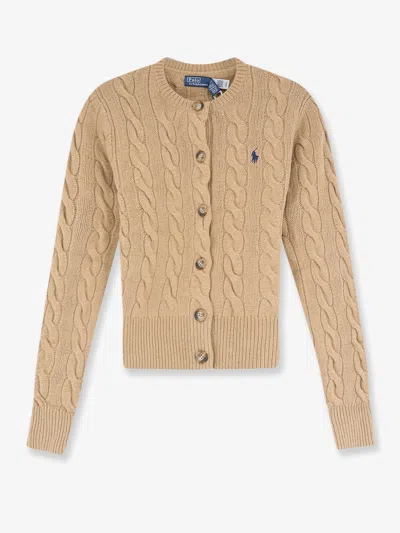 Polo Ralph Lauren Wool And Cashmere Cardigan In Beige