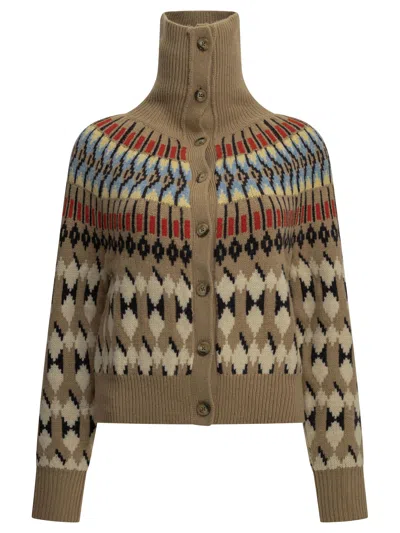 Polo Ralph Lauren Wool And Cashmere Cardigan In Brown
