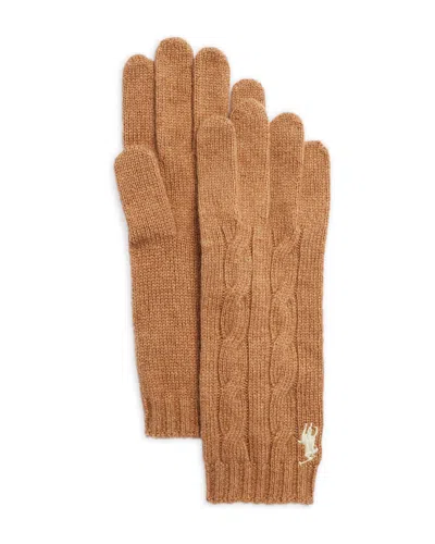Polo Ralph Lauren Wool & Cashmere Classic Gloves In Camel