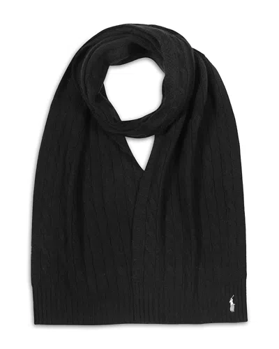 Polo Ralph Lauren Wool & Cashmere Classic Scarf In Black