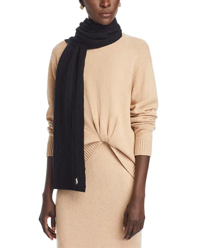 Polo Ralph Lauren Wool & Cashmere Classic Scarf In Black