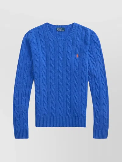 Polo Ralph Lauren Wool And Cashmere Crewneck Jumper In Blue
