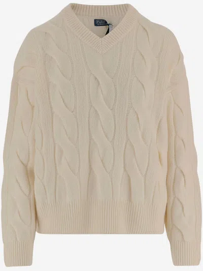 Polo Ralph Lauren Wool And Cashmere Knit In Neutral