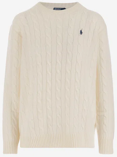 POLO RALPH LAUREN WOOL AND CASHMERE LOGO SWEATER