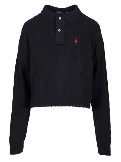 Polo Ralph Lauren Wool And Cashmere Polo Shirt Blue