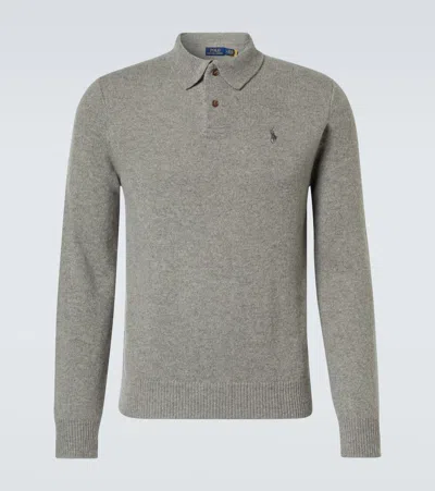 Polo Ralph Lauren Wool And Cashmere Polo Sweater In Grey