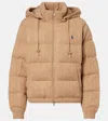 Polo Ralph Lauren Womens Melange Navy Cable-knit Wool And Cashmere Down Jacket Xs In Neutral