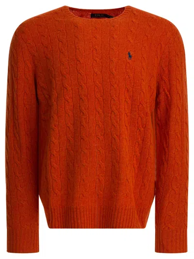 Polo Ralph Lauren Wool And Cashmere Sweater Knitwear Orange In Red
