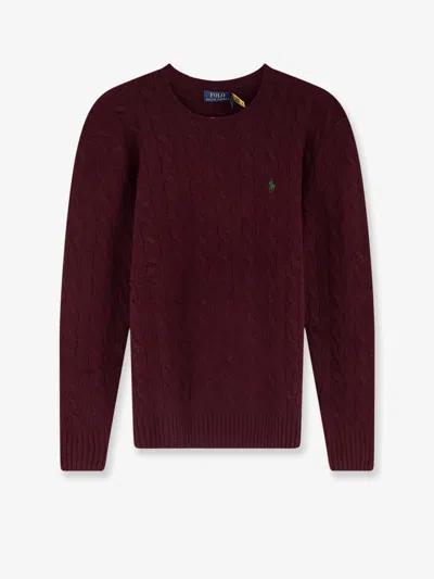 Polo Ralph Lauren Wool And Cashmere Sweater With Braided Knit In Blue