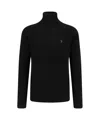 Polo Ralph Lauren Cable Knit Black Turtleneck Sweater With Embroidered Logo