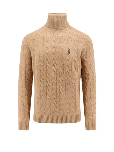 POLO RALPH LAUREN WOOL AND CASHMERE SWEATER WITH FRONTAL LOGO