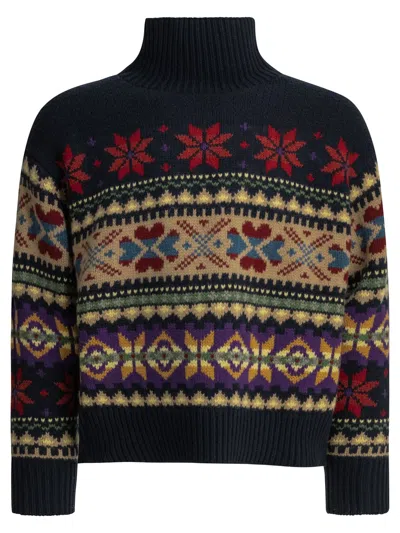 Polo Ralph Lauren Wool And Cashmere Turtleneck Sweater In Blue
