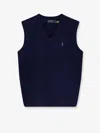 Polo Ralph Lauren Waistcoat In Wool And Cashmere In Blue