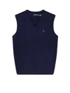 Polo Ralph Lauren Waistcoat In Wool And Cashmere In Blue