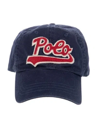 Pre-owned Polo Ralph Lauren Wool Baseball Cap With Embroidery In Blue