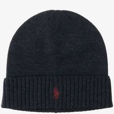 Polo Ralph Lauren Wool Beanie With Logo In Black