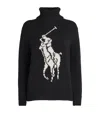 Polo Ralph Lauren Wool Big Pony Rollneck Sweater In Black