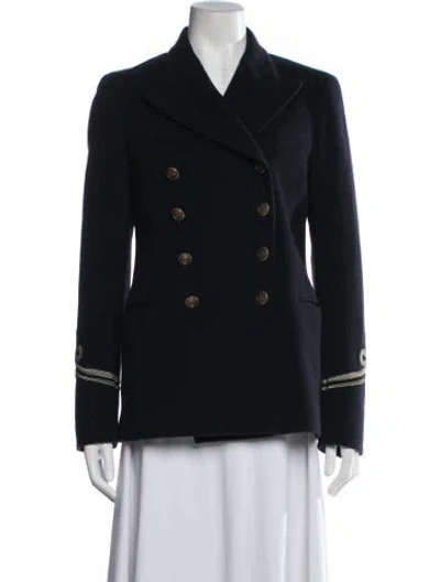 Pre-owned Polo Ralph Lauren Wool Blazer In Black/blue