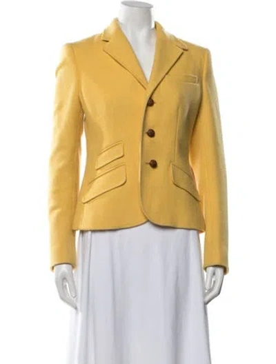 Pre-owned Polo Ralph Lauren Wool Blazer In Yellow