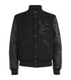 Polo Ralph Lauren Wool-blend Appliqué Bomber Jacket In Black