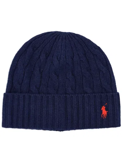 Polo Ralph Lauren Wool Blend Beanie In Blue
