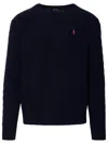 Polo Ralph Lauren Wool Blend Blue Sweater In Black