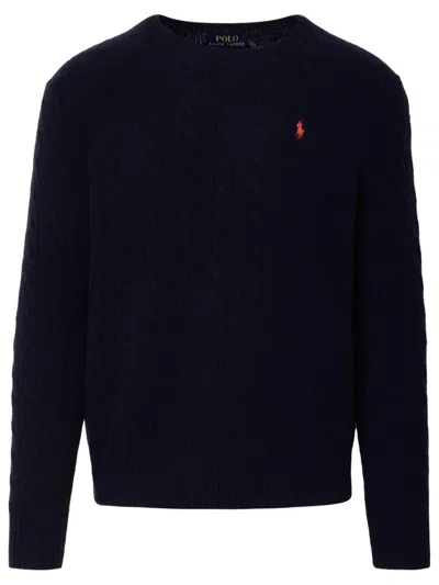 Polo Ralph Lauren Wool Blend Blue Sweater In Black