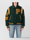 Polo Ralph Lauren Wool Blend Bomber Jacket Featuring Patches In Green