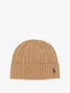 Polo Ralph Lauren Wool Blend Cable Knit Beanie Hat In Brown