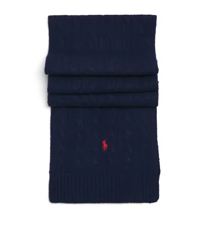 Polo Ralph Lauren Wool Blend Scarf In Blue