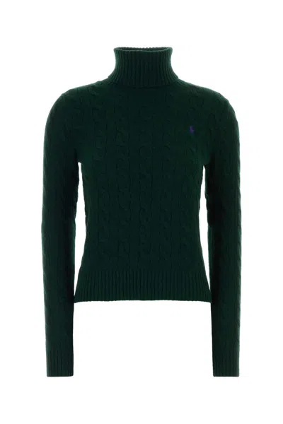 Polo Ralph Lauren Wool Blend Cable-knit Sweater In Green