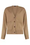 Polo Ralph Lauren Logo Embroidery Cardigan In Brown