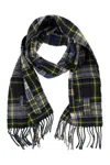 Polo Ralph Lauren Wool Blend Check Scarf In Green/yellow