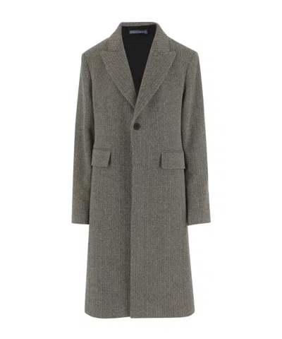 POLO RALPH LAUREN HERRINGBONE SINGLE-BREASTED COAT