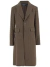 Polo Ralph Lauren Herringbone Single-breasted Coat In Brown