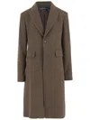 Polo Ralph Lauren Herringbone Single-breasted Coat In Brown
