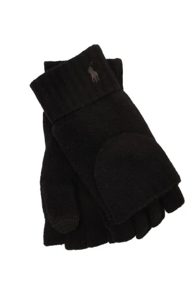 Polo Ralph Lauren Wool Blend Convertible Gloves In Brown