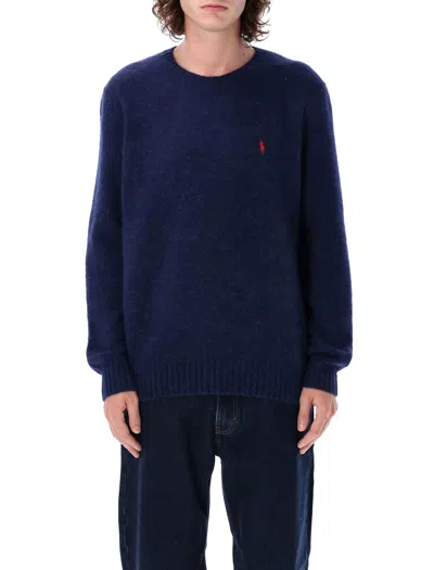 Polo Ralph Lauren Textured Knit Crewneck Sweater In Deep Blue