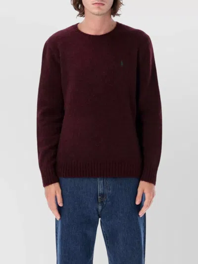 POLO RALPH LAUREN WOOL-BLEND CREWNECK PULLOVER RIBBED TRIMS
