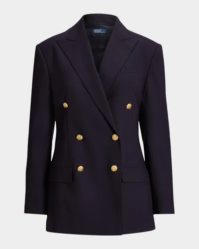 Polo Ralph Lauren Wool-blend Double-breasted Blazer In Navy