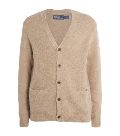 Polo Ralph Lauren Wool-blend Elbow-patch Cardigan In Brown