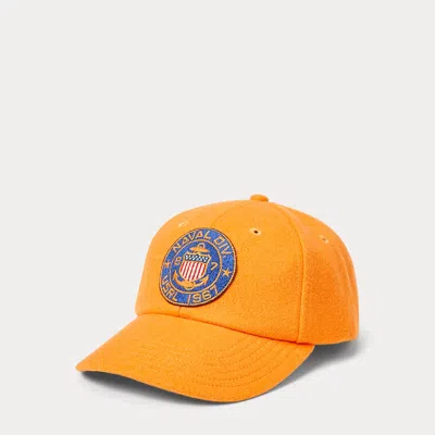 Polo Ralph Lauren Wool-blend Fitted Ball Cap In Orange
