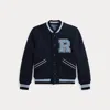 Polo Ralph Lauren Wool-blend Letterman Jacket In Hunter Navy