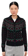 Polo Ralph Lauren Womens Polo Black Multi Fairisle Knitted Wool-blend Cardigan In Black