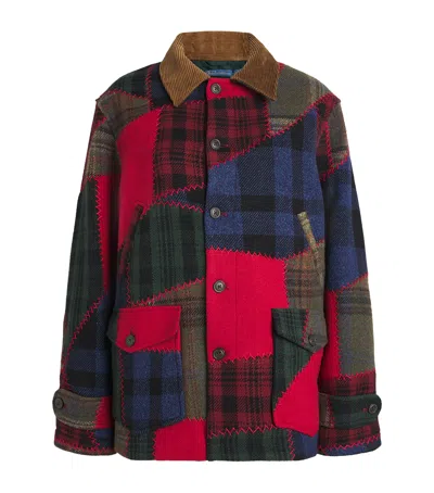 POLO RALPH LAUREN WOOL-BLEND PATCHWORK CHORE JACKET