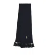 Polo Ralph Lauren Wool-blend Polo Bear Scarf In Blue