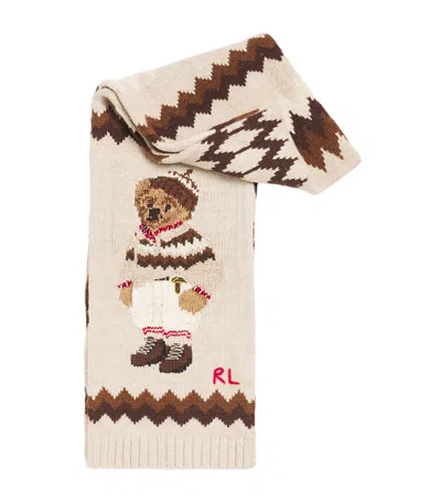 Polo Ralph Lauren Wool-blend Polo Bear Scarf In Multi