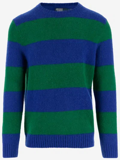Polo Ralph Lauren Wool Blend Pullover With Striped Pattern In Multicolor